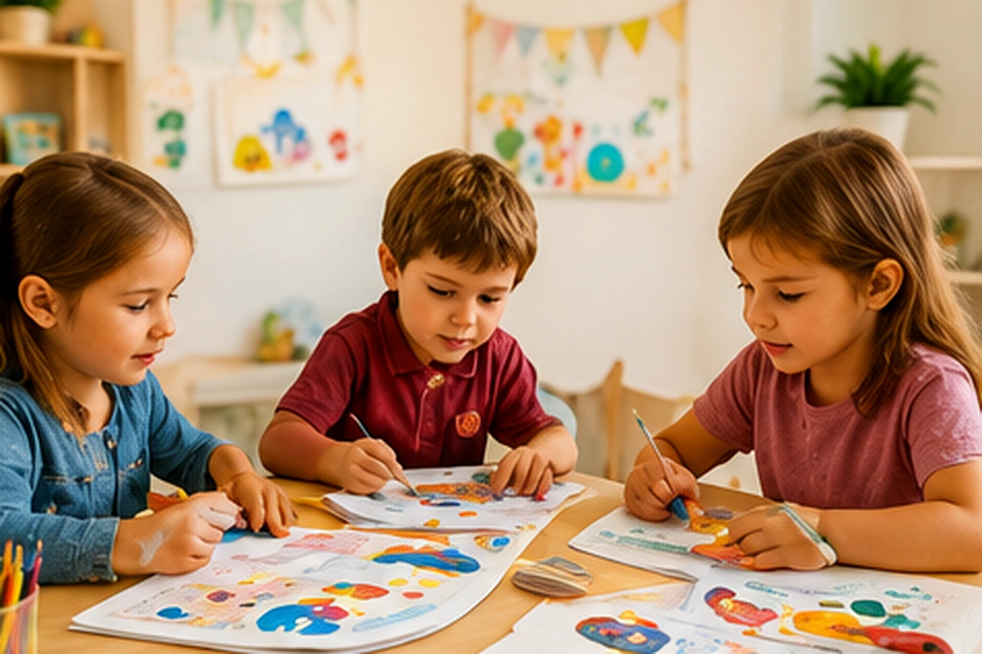 Niños aprendiendo mediante propuestas de exploración
