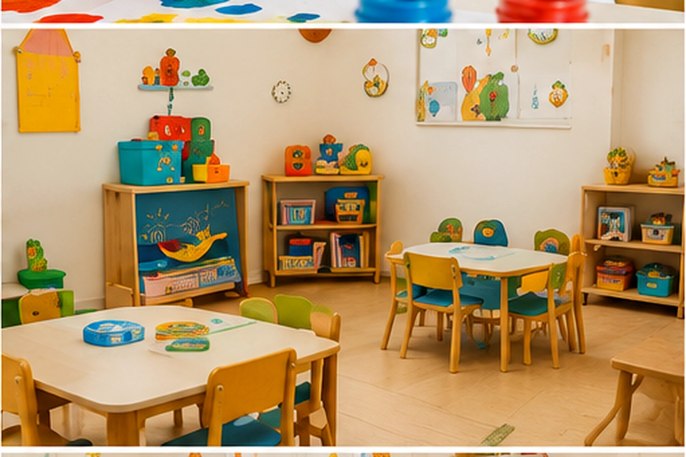 Sala luminosa preparada para jugar y aprender